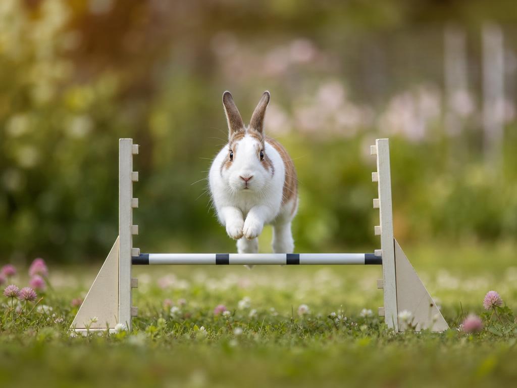 Jak naučit králíka přeskakovat malé překážky neboli rabbit hopping