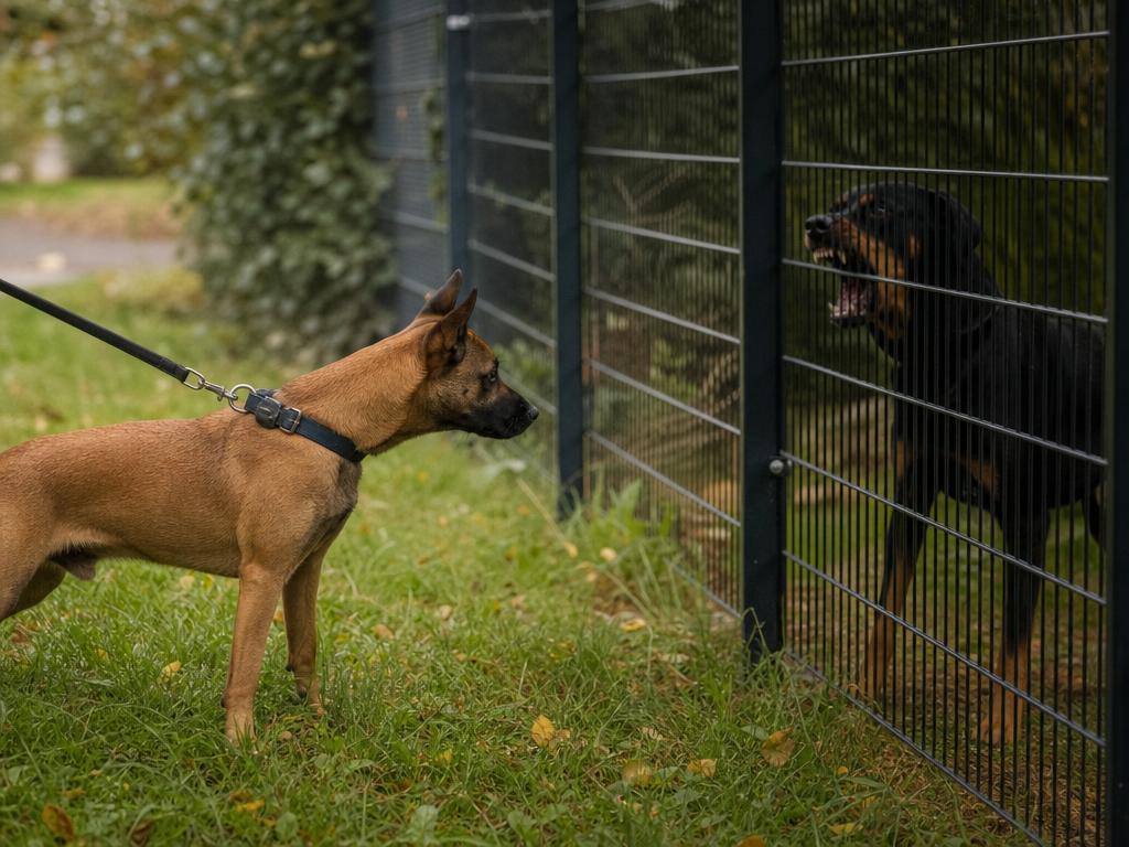Jak naučit psa aby se nenechal vyprovokovat agresivním psem za plotem