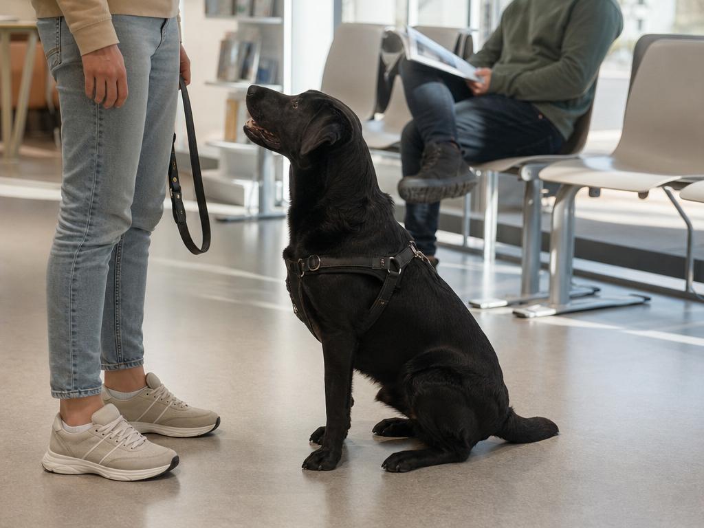 Jak naučit psa aby v klidu seděl u veterináře v čekárně