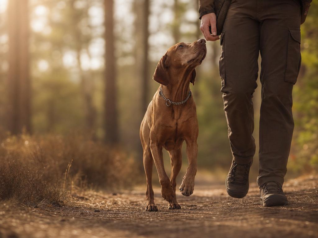 Maďarský ohař vizsla jako psí stín