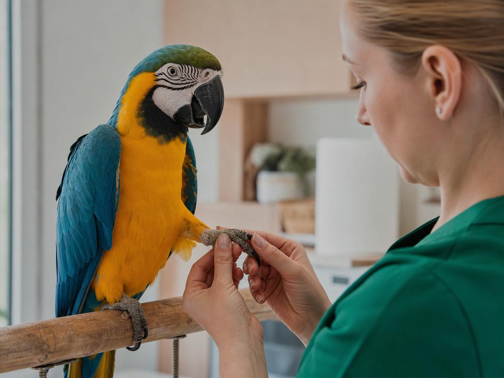 Péče o drápky a zobák u papoušků a kdy je nutná návštěva veterináře