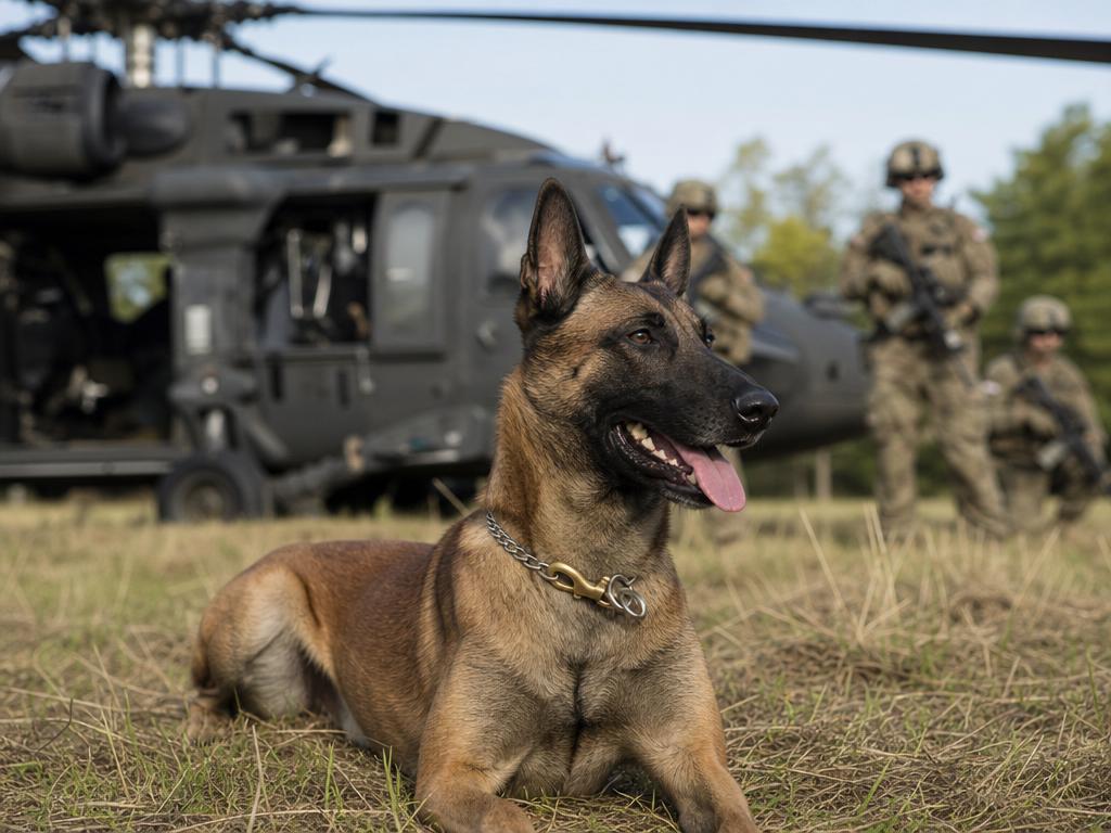 Psí plemeno belgický ovčák malinois jako elitní vojenský pes