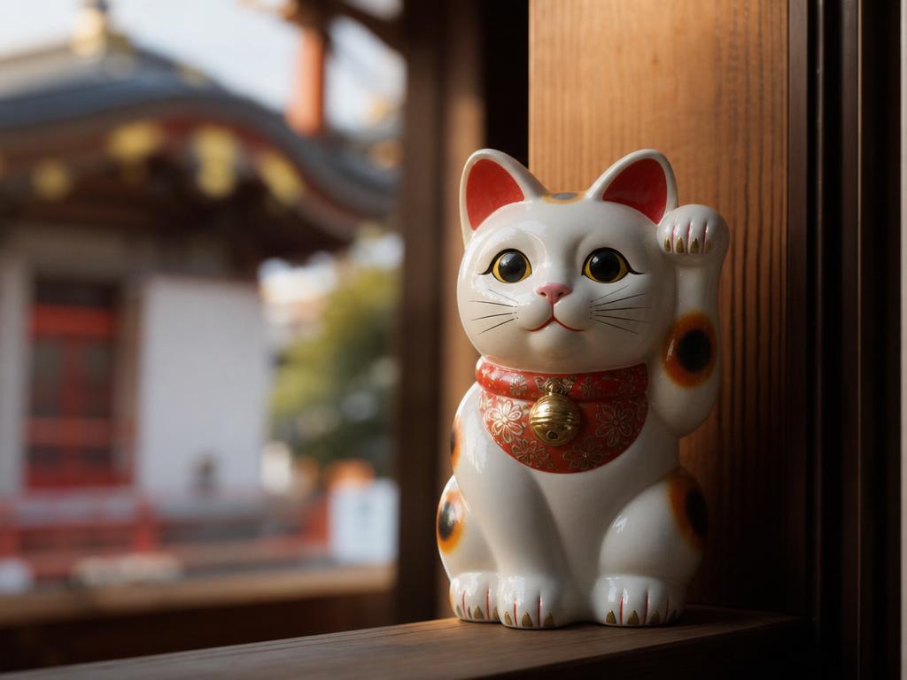 Původ japonské kočky štěstí Maneki Neko a co znamenají její barvy
