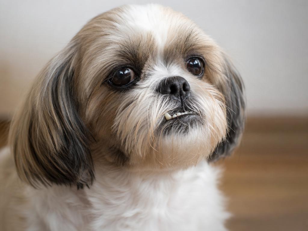 Shih-tzu a záněty dásní kvůli špatnému skusu u psů