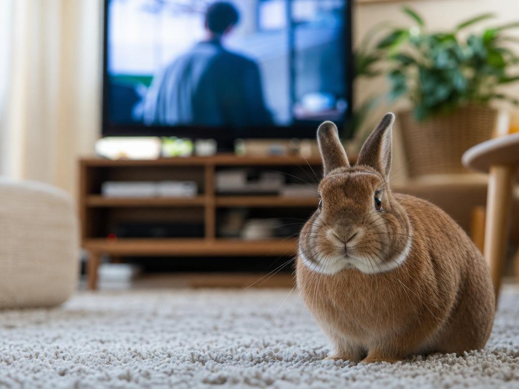 Vliv hluku a televize na pohodu malých zvířat v obývacím pokoji