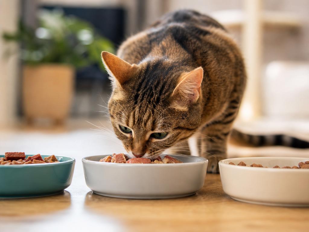Vliv střídání různých druhů krmiva na kočičí apetit a trávení